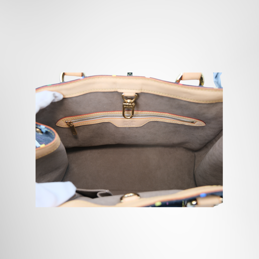 Louis Vuitton Preowned Luxury Multicolor Aurelia MM Tote Bag Inside View - Antonio & Co.