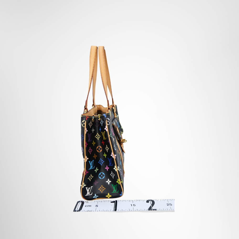 Louis Vuitton Preowned Luxury Multicolor Aurelia MM Tote Bag Side View - Antonio & Co.