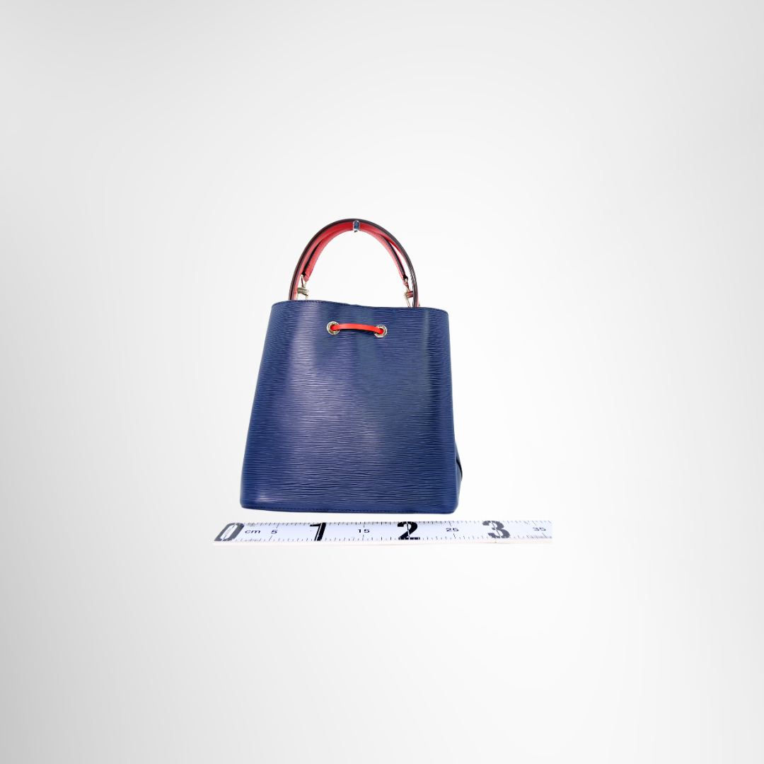 Louis Vuitton Preowned Luxury NéoNoé MM Bucket Bag – Blue Epi Leather Back View