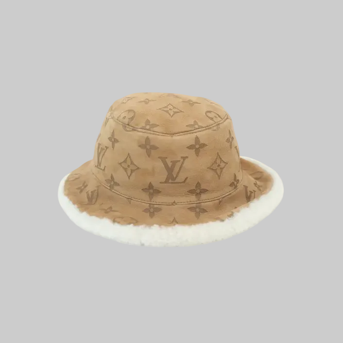 Louis Vuitton Preowned Luxury Shearling Bucket Hat Front Page