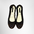 Louis Vuitton Preowned Luxury Shoes Lovely Ballerina Flats in Damier Ebene Canvas Top View