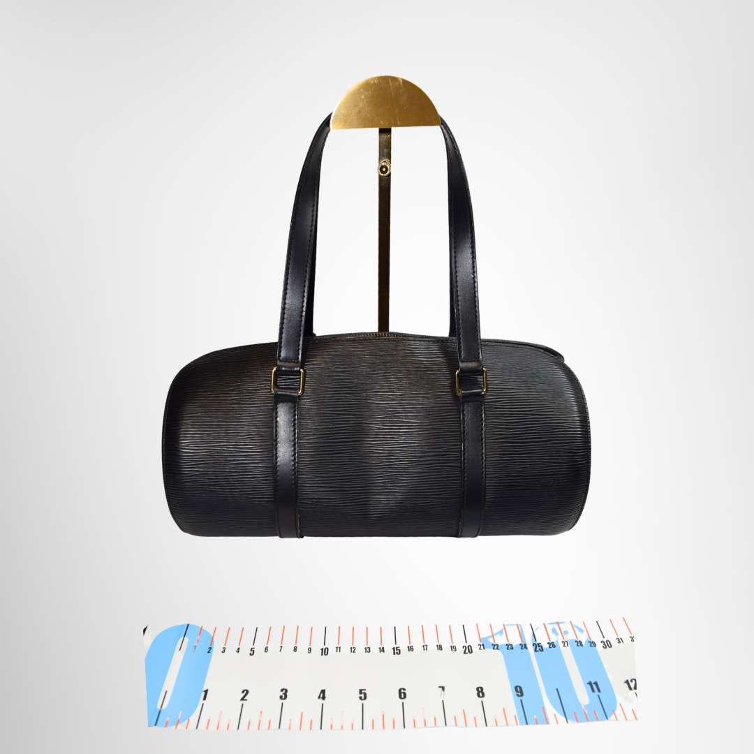 Louis Vuitton Preowned Luxury Soufflot Epi Black Bag Back View - Antonio & Co.