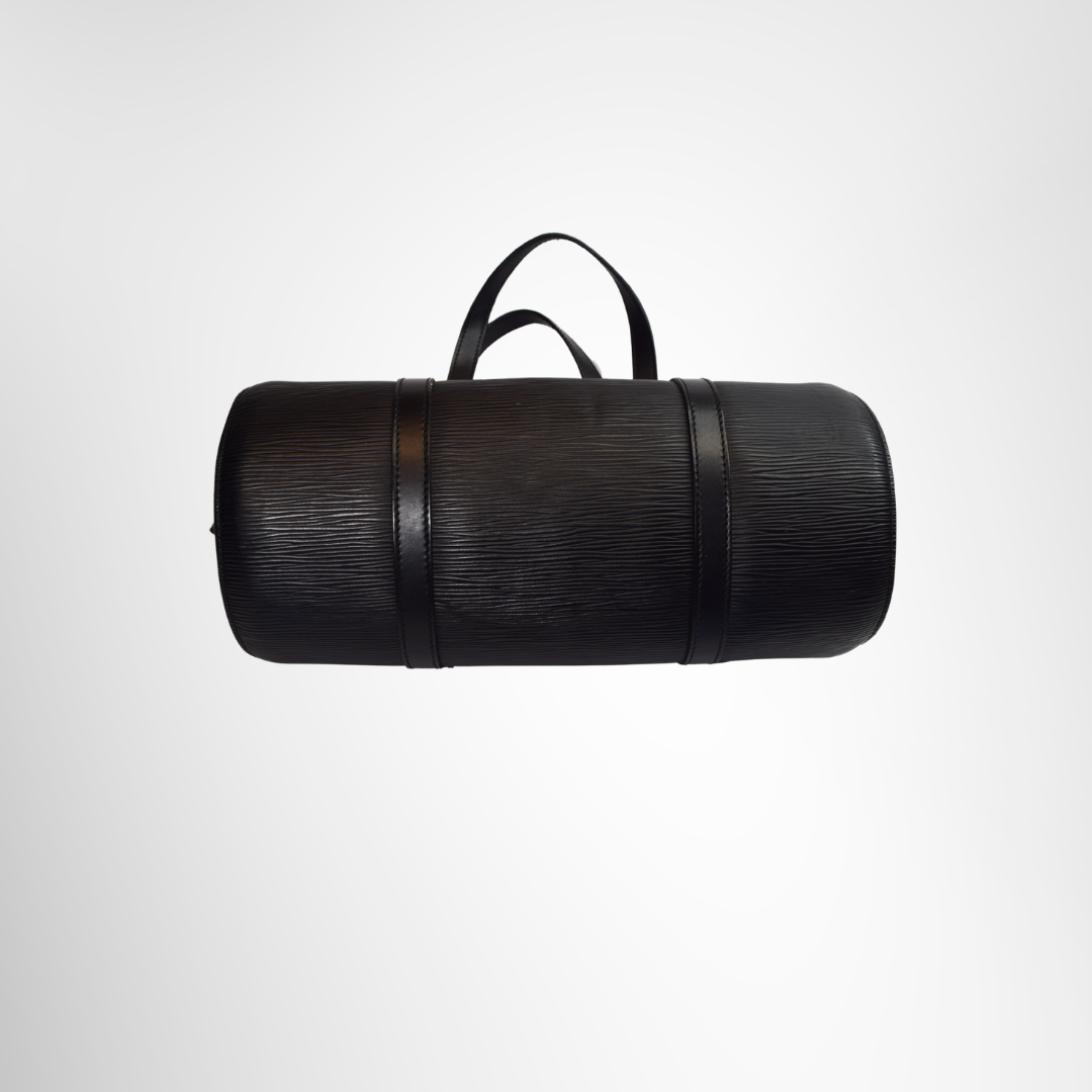 Louis Vuitton Preowned Luxury Soufflot Epi Black Bag Bottom View - Antonio & Co.