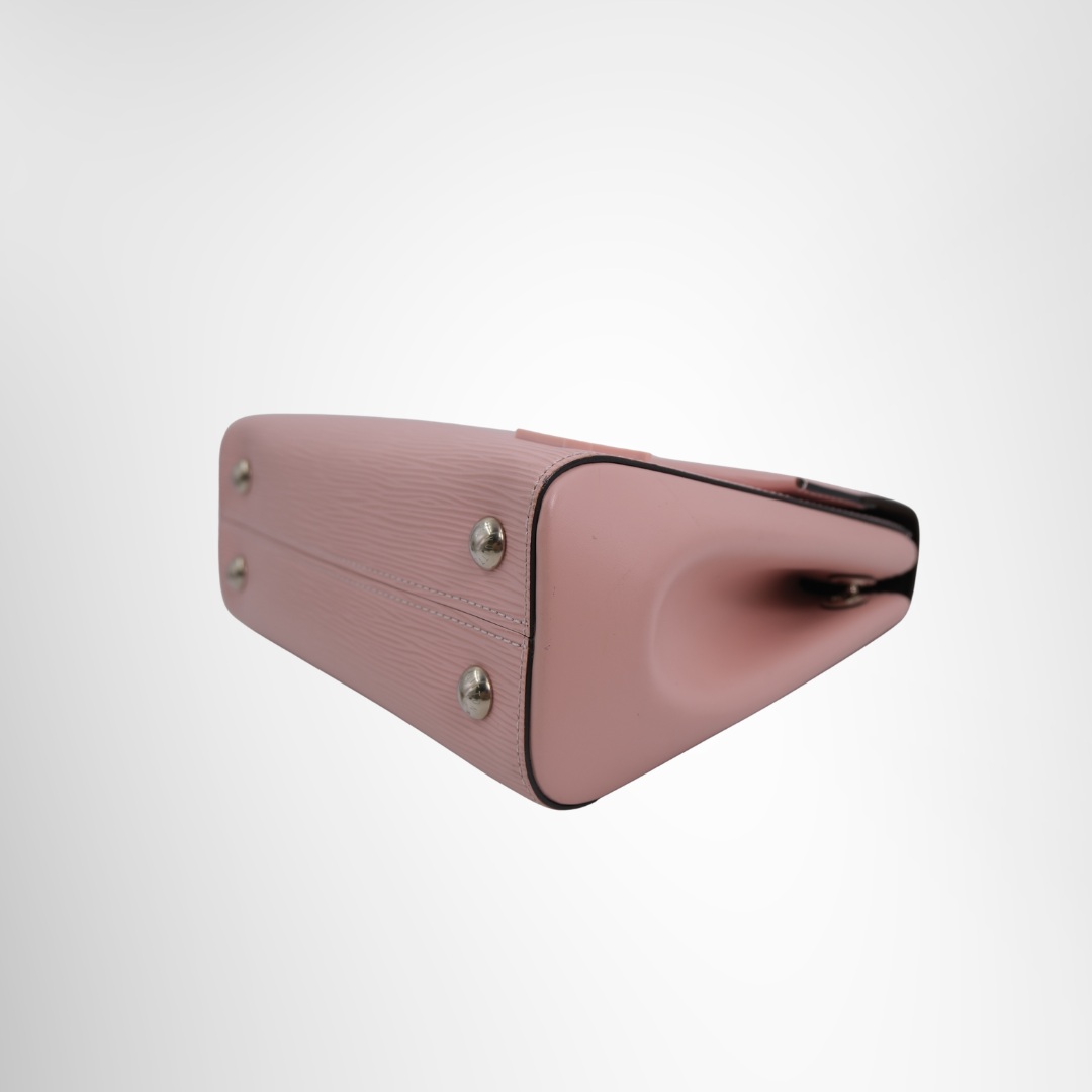Louis Vuitton Preowned Luxury Top Handle Pink Epi Bottom Corner View