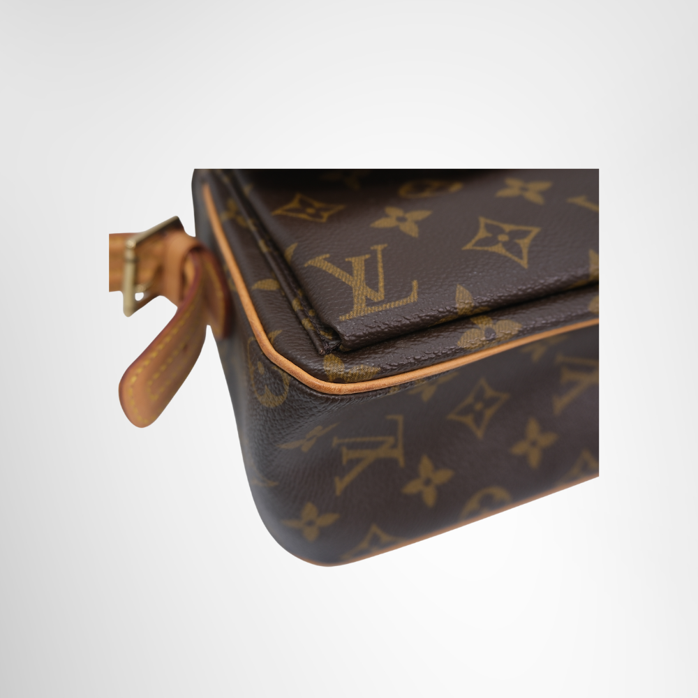 Louis Vuitton Preowned Luxury Viva Cite MM Monogram Shoulder Bag Corner Bottom View - Antonio & Co.