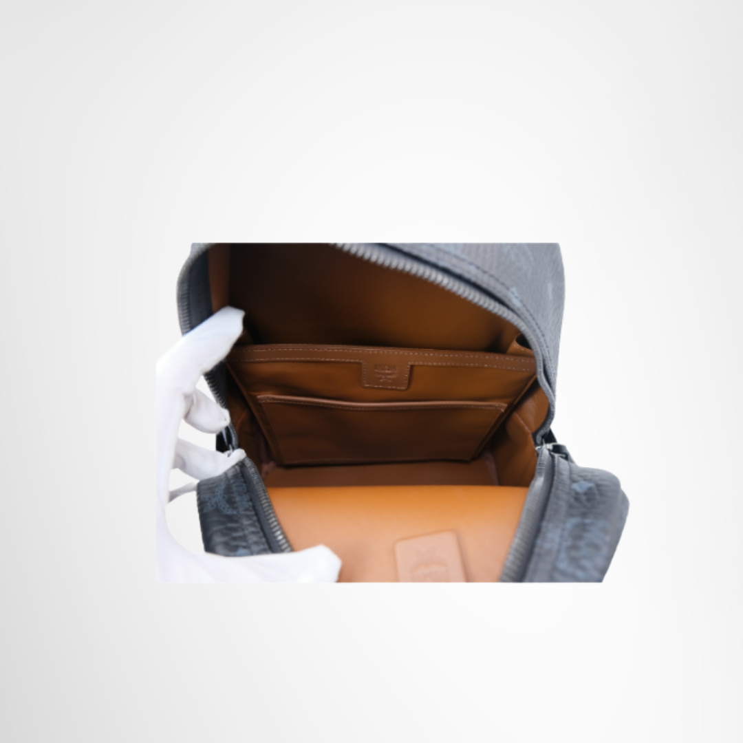 MCM Preowned Luxury Stark Side Studs Backpack Interior View