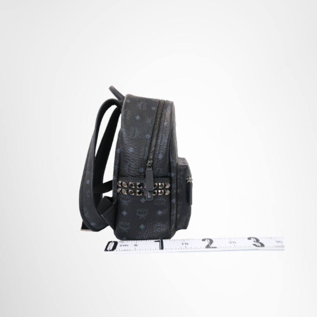 MCM Preowned Luxury Stark Side Studs Backpack Side View