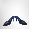 Manolo Blahnik Preowned Luxury Hangisi Slip On Blue Side View