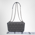 MiuMiuPreOwnedLuxuryBagNRMiu Miu Preowned Luxury Gray Studded Matelassé Leather Crossbody Bag Back View - Antonio & Co.