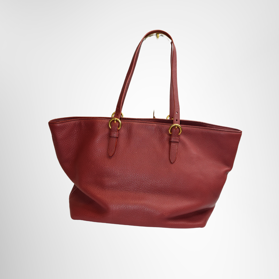 Miu Miu Preowned Luxury Bag Leather Shopping Tote Back View