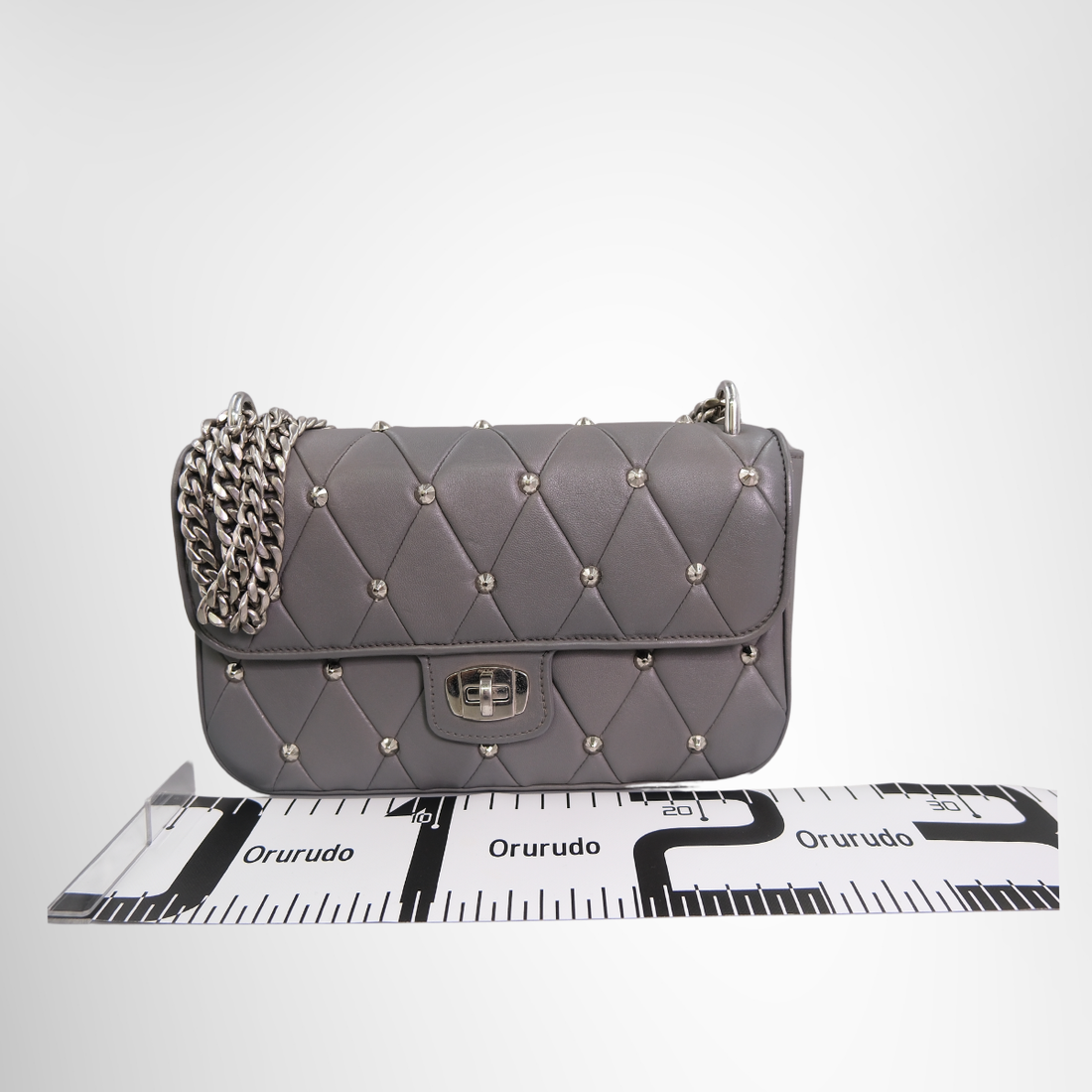 Studded Matelassé Leather Crossbody Bag
