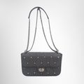 Miu Miu Preowned Luxury Gray Studded Matelassé Leather Crossbody Bag Front Page - Antonio & Co.