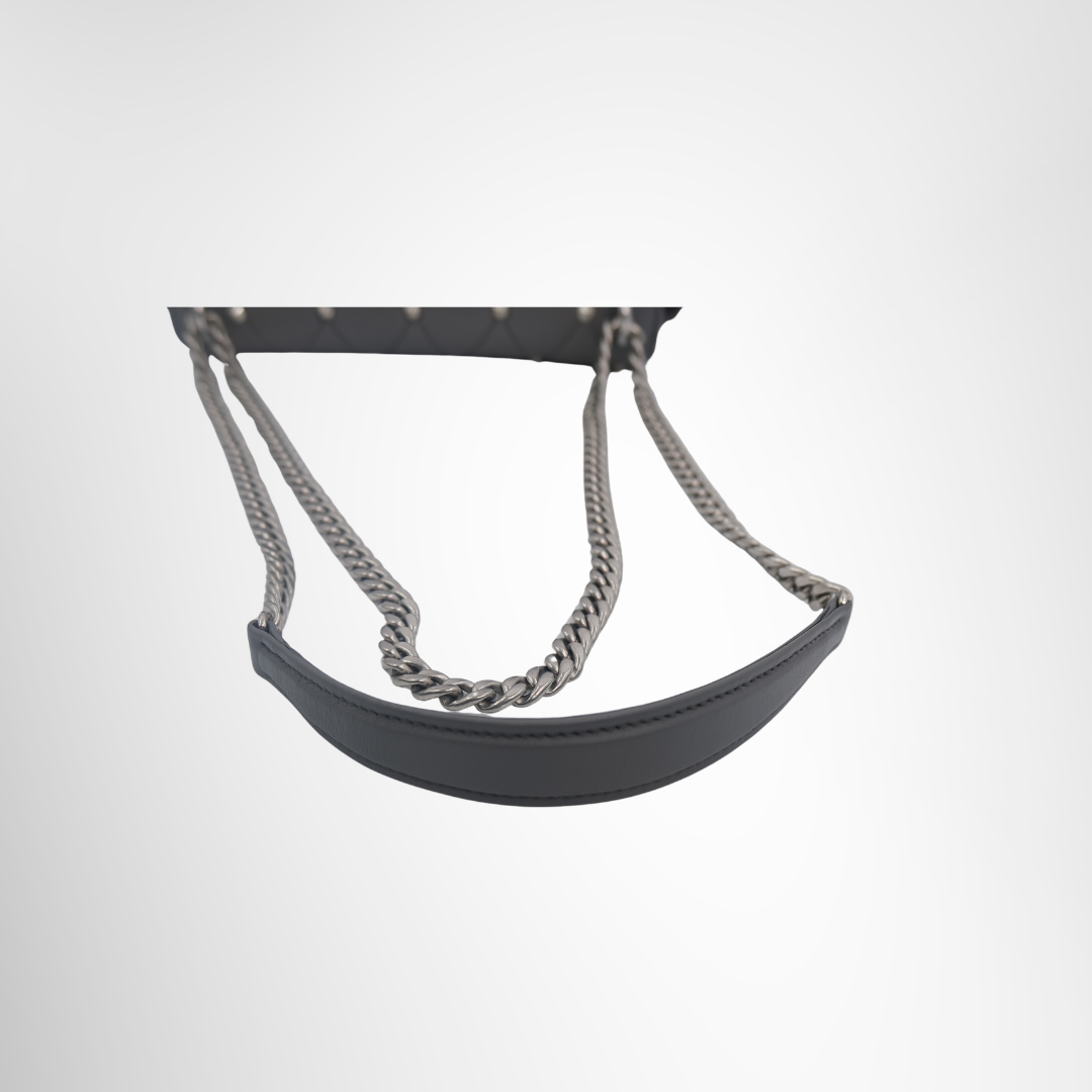 Miu Miu Preowned Luxury Gray Studded Matelassé Leather Crossbody Bag Strap - Antonio & Co.