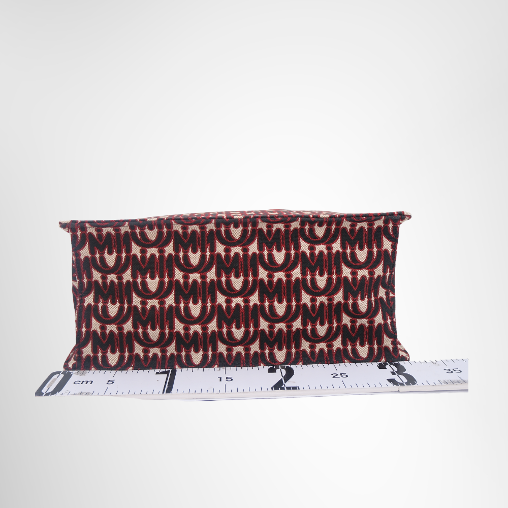 Miu Miu Preowned Luxury Logo Jacquard 2-Way Tote Bag Bottom View - Antonio & Co.