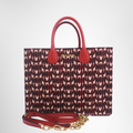 Miu Miu Preowned Luxury Logo Jacquard 2-Way Tote Bag Front View with Strap - Antonio & Co.