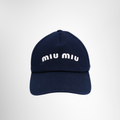 Miu Miu Preowned Luxury Navy Baseball Cap Front Page - Antonio & Co.