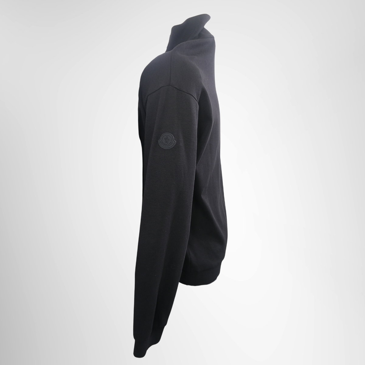 Moncler Half-Zip Cotton Mock-Neck Sweatshirt – Pre-Owned Luxury Brand Apparel – Antonio & Co Side View 2