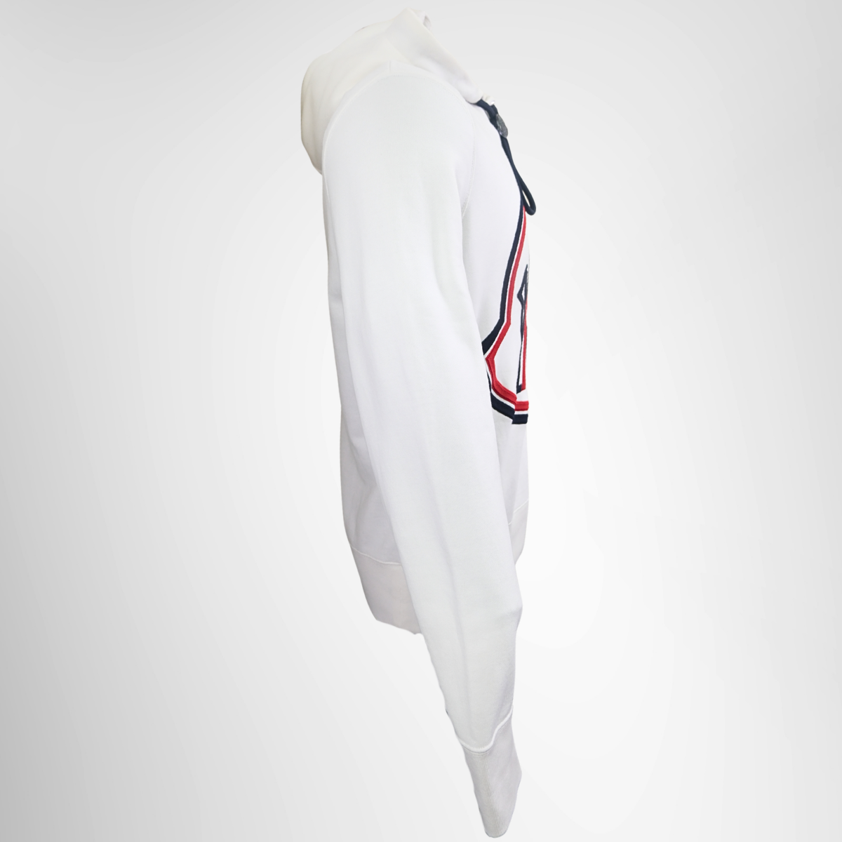 Moncler White Hoodie – Pre-Owned Luxury Apparel – Antonio & Co Side View 