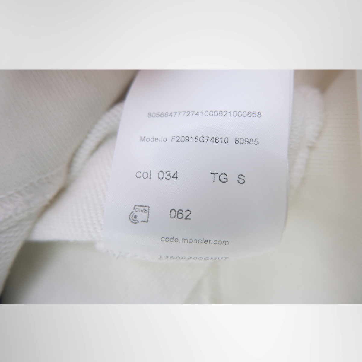 Moncler White Hoodie – Pre-Owned Luxury Apparel – Antonio & Co Tag 2