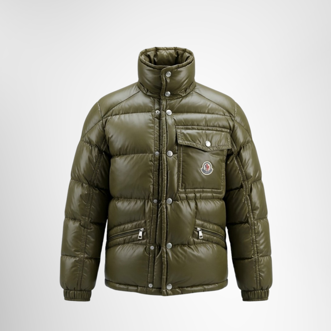 Moncler Preowned Luxury Jacket Karak Jacket Dark Green Front View