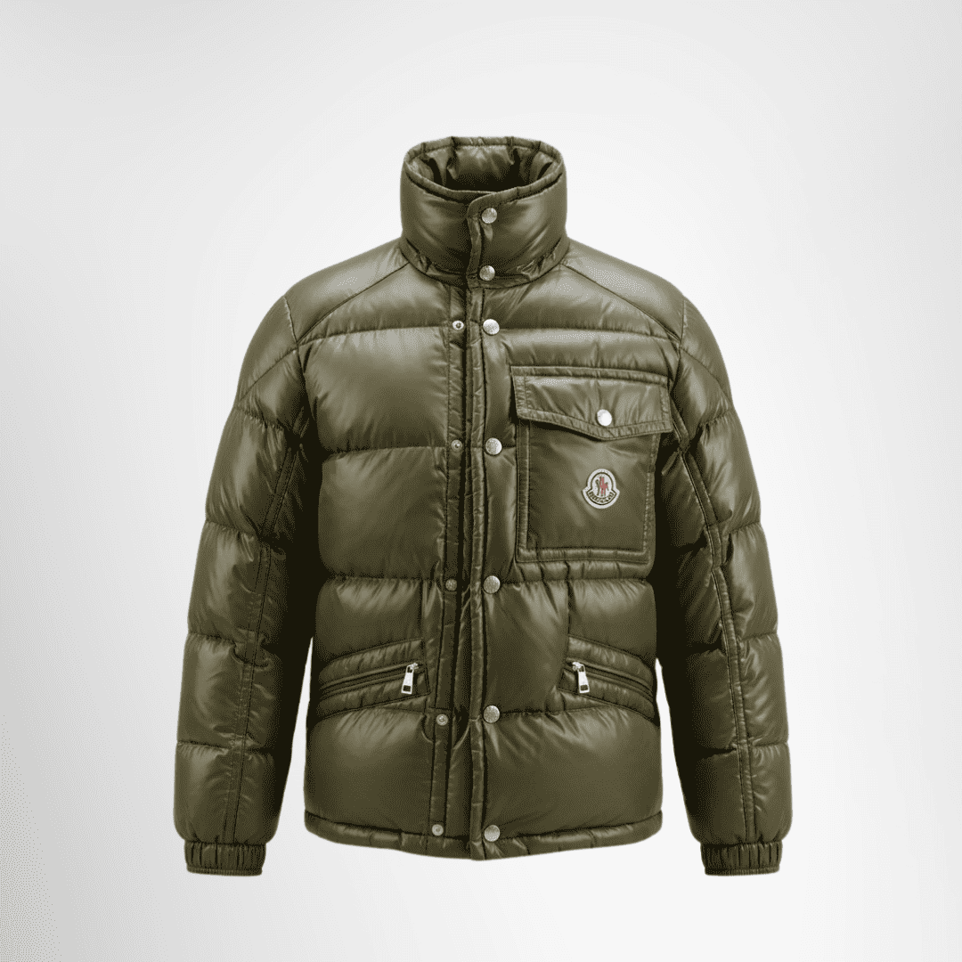 Moncler Preowned Luxury Jacket Karak Jacket Dark Green Front View