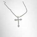 Natural Diamond Round Brilliant Cut Pt900/Pt850 Cross Necklace – Pre-Owned Luxury Brand Accessories – Antonio & Co CLose up
