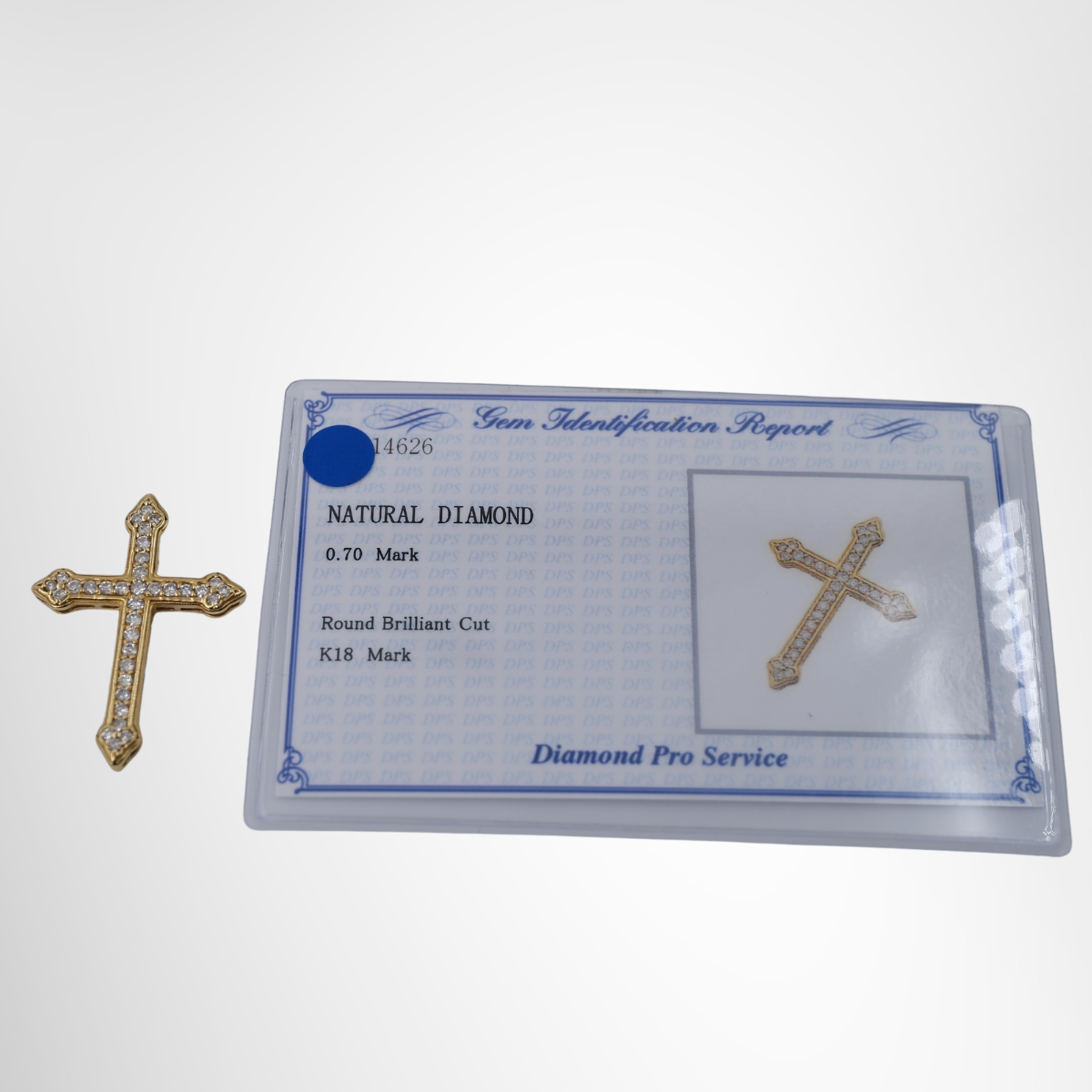 Natural Diamond Round Brilliant Cut K18G Mark Cross – Pre-Owned Luxury Accessories – Antonio & Co Authentication Card
