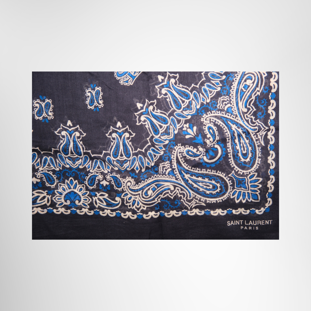 Navy Blue Paisley Bandana