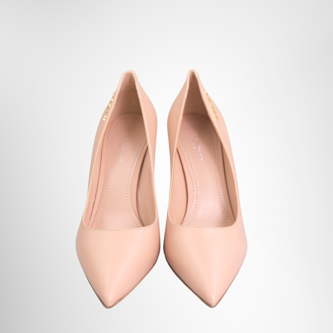 Peach Leather Signature Pumps