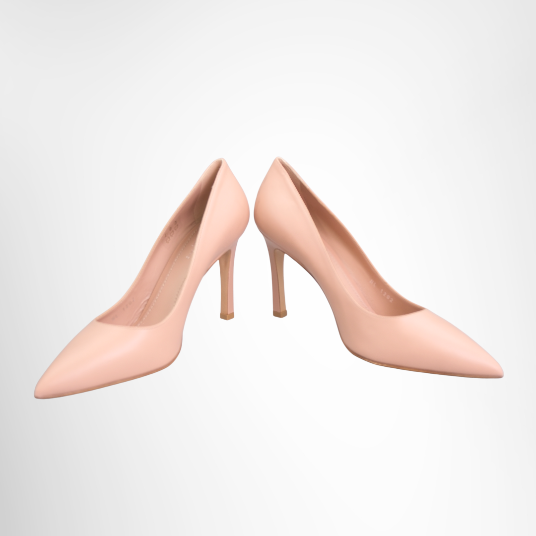 Peach Leather Signature Pumps