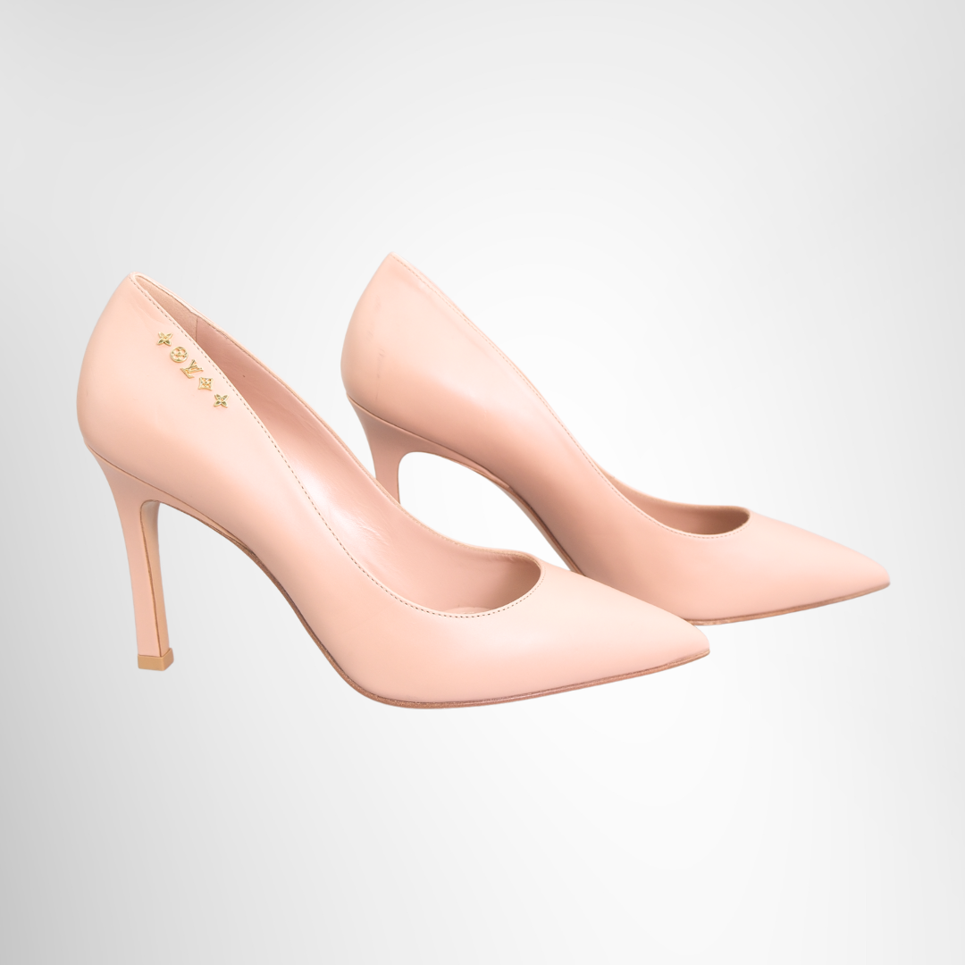Peach Leather Signature Pumps