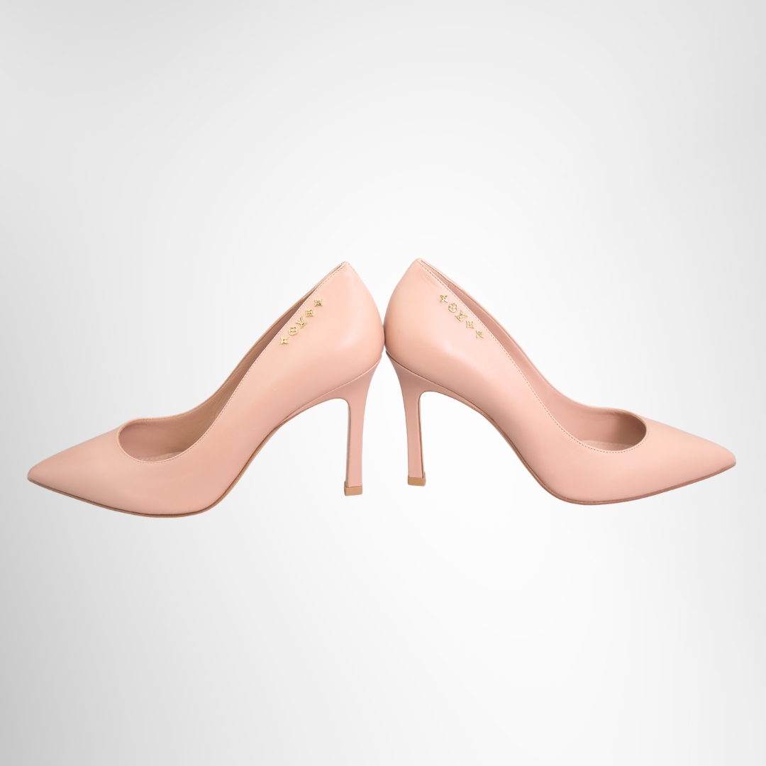 Peach Leather Signature Pumps