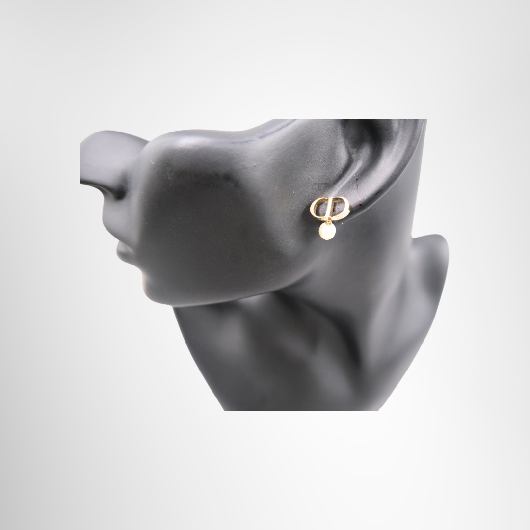 Petit CD Pearl Stud Earrings