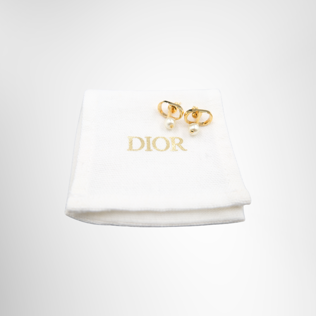 Petit CD Pearl Stud Earrings