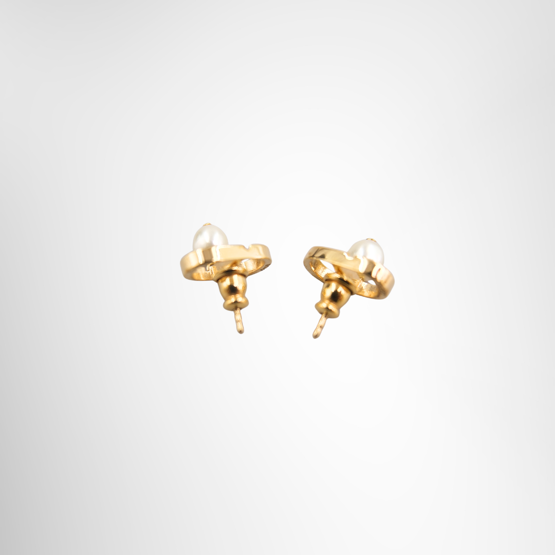 Petit CD Pearl Stud Earrings