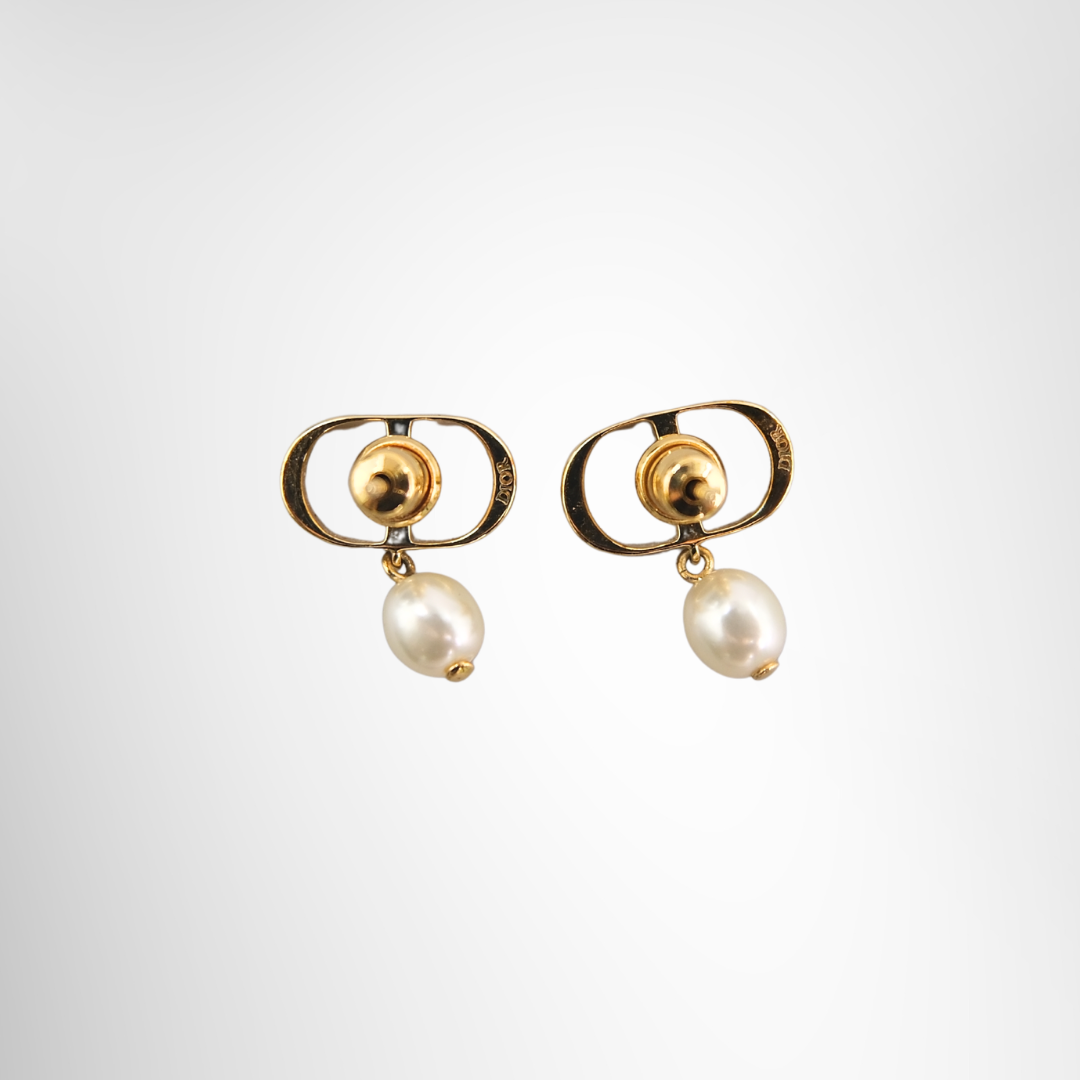 Petit CD Pearl Stud Earrings