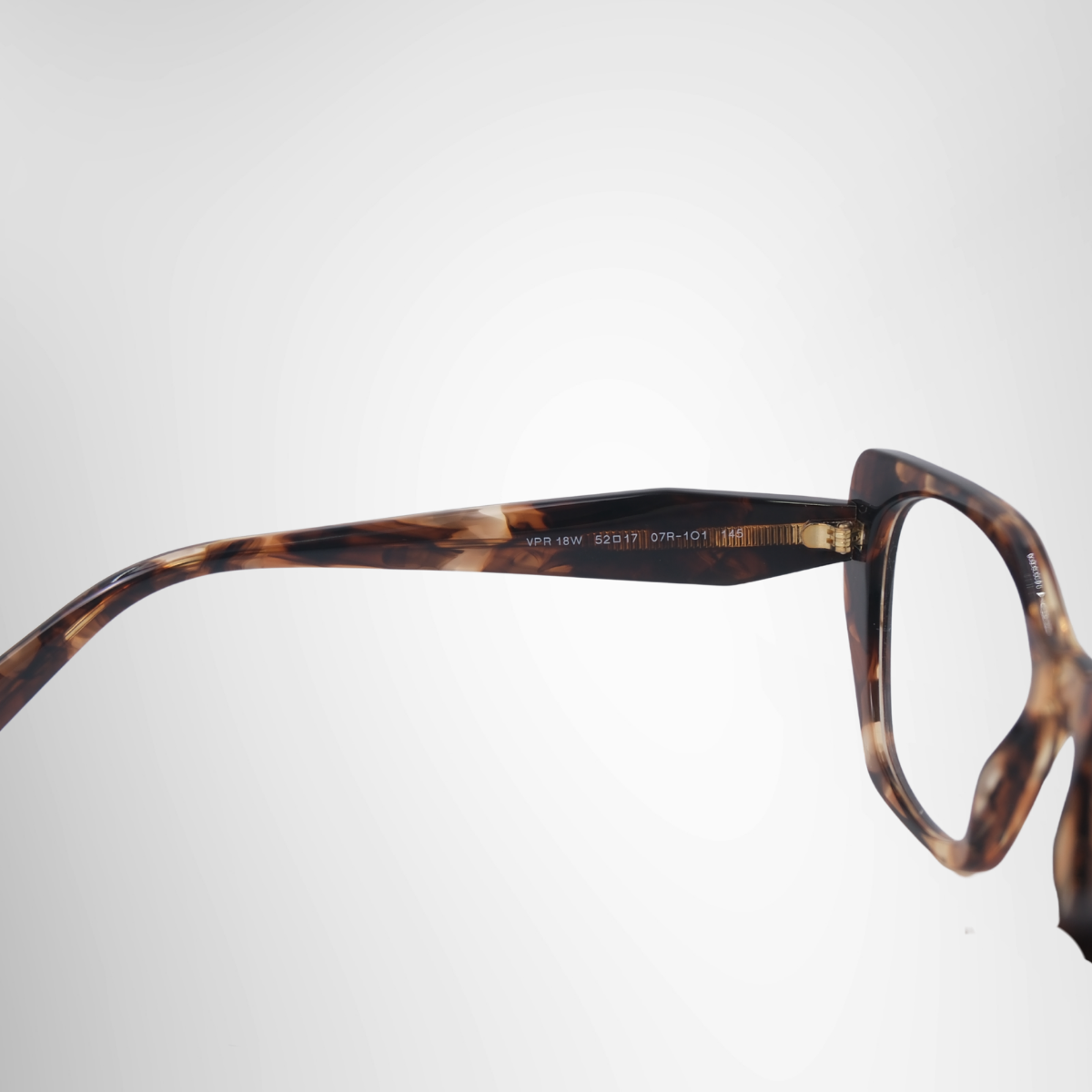 Prada Caramel Tortoise PR 18WV Prescription Glasses – Pre-Owned Luxury Brand Eyewear – Antonio & Co Left Interior View