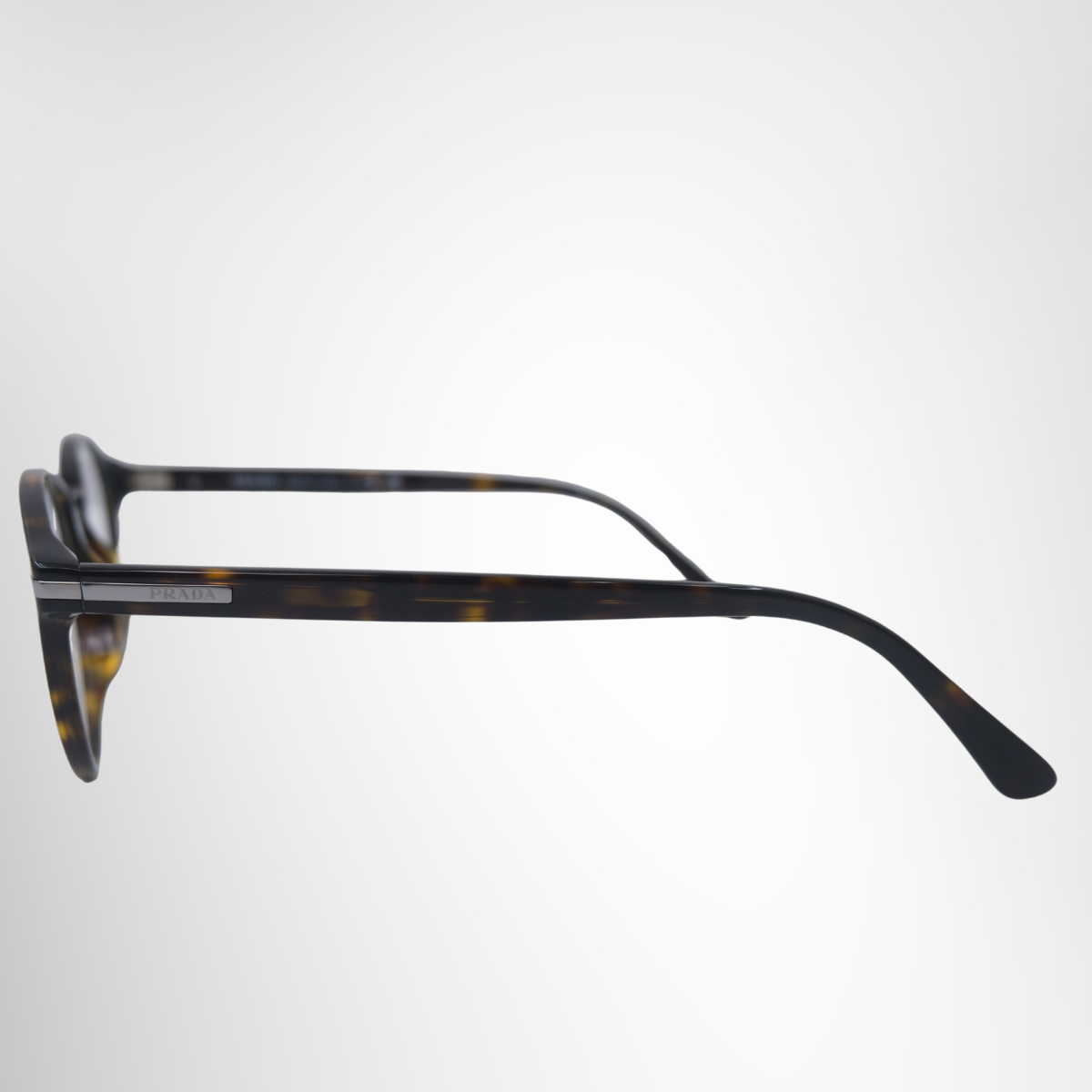 Prada Dark Havana Tortoise Prescription Glasses – Pre-Owned Luxury Brand Eyewear – Antonio & Co Side Exterior View