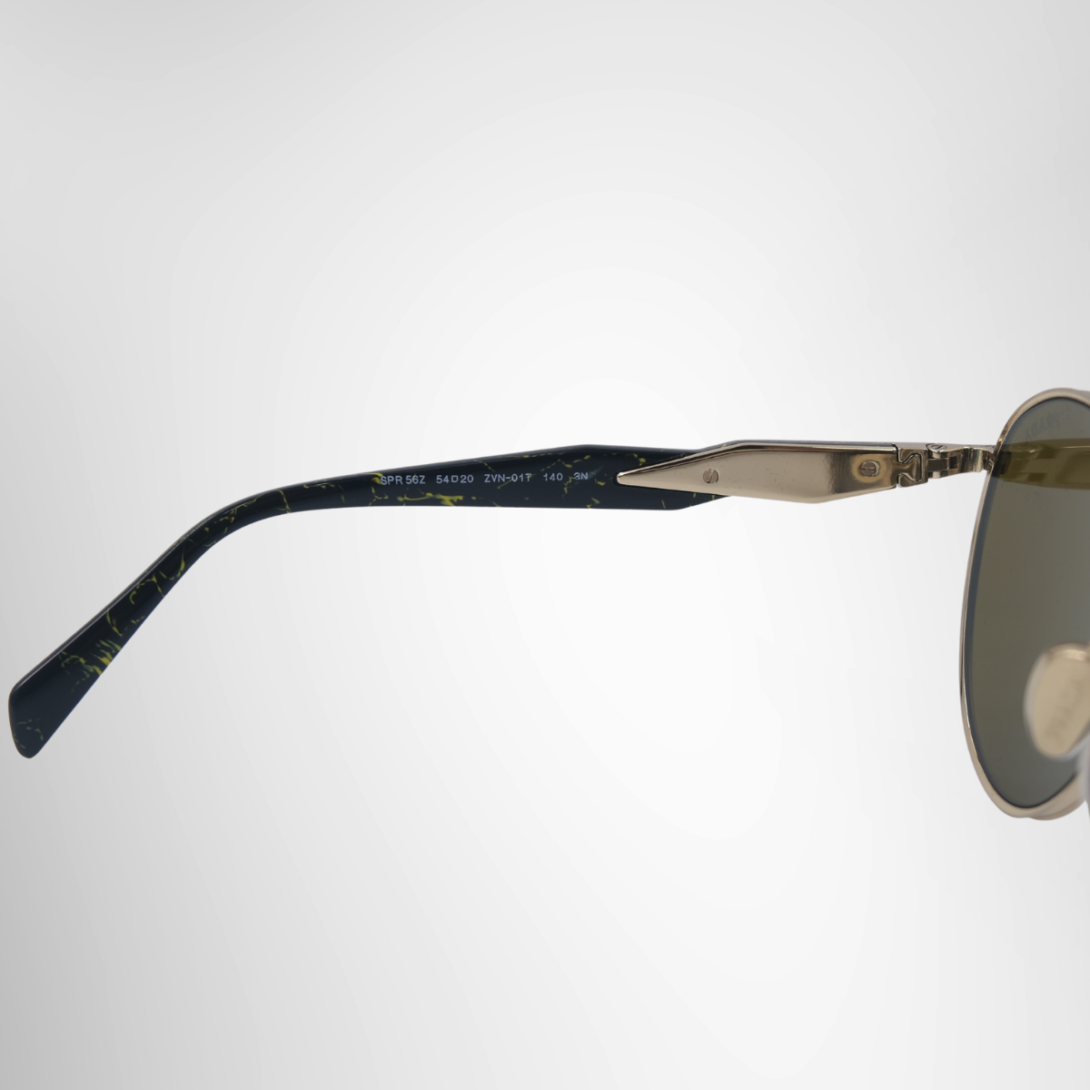 Prada Gold Metal Sunglasses – Pre-Owned Luxury Brand Sunglasses – Antonio & Co Left Interior View