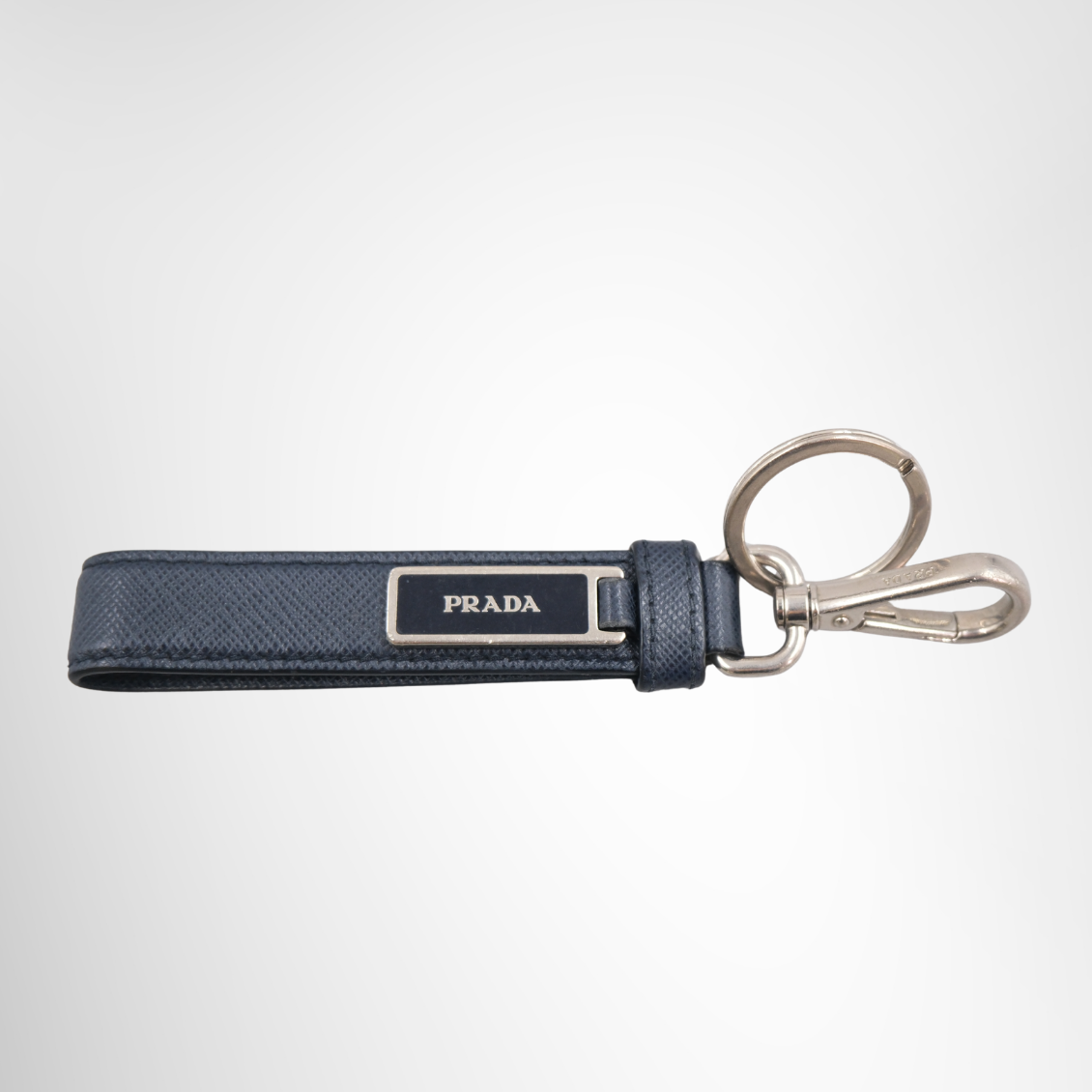Leather Keychain in Dark Blue