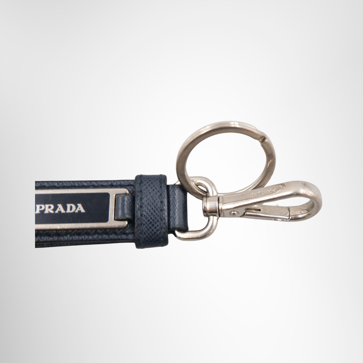 Leather Keychain in Dark Blue