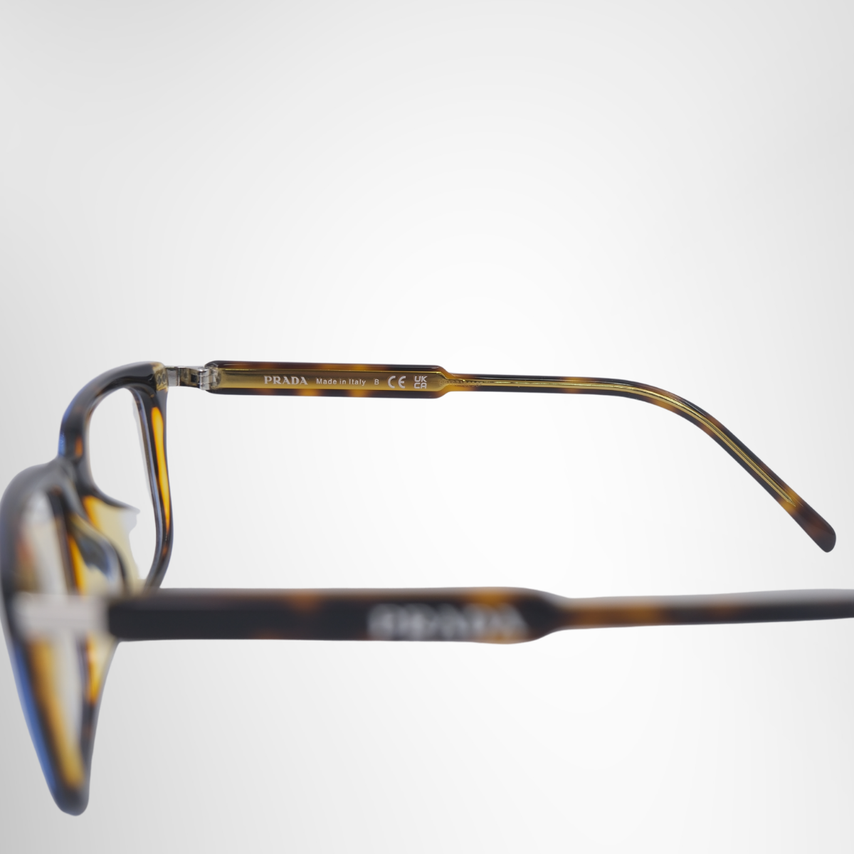Prada Denim Tortoise PR 13YVF Eyewear – Pre-Owned Luxury Eyewear – Antonio & Co Right Interior View