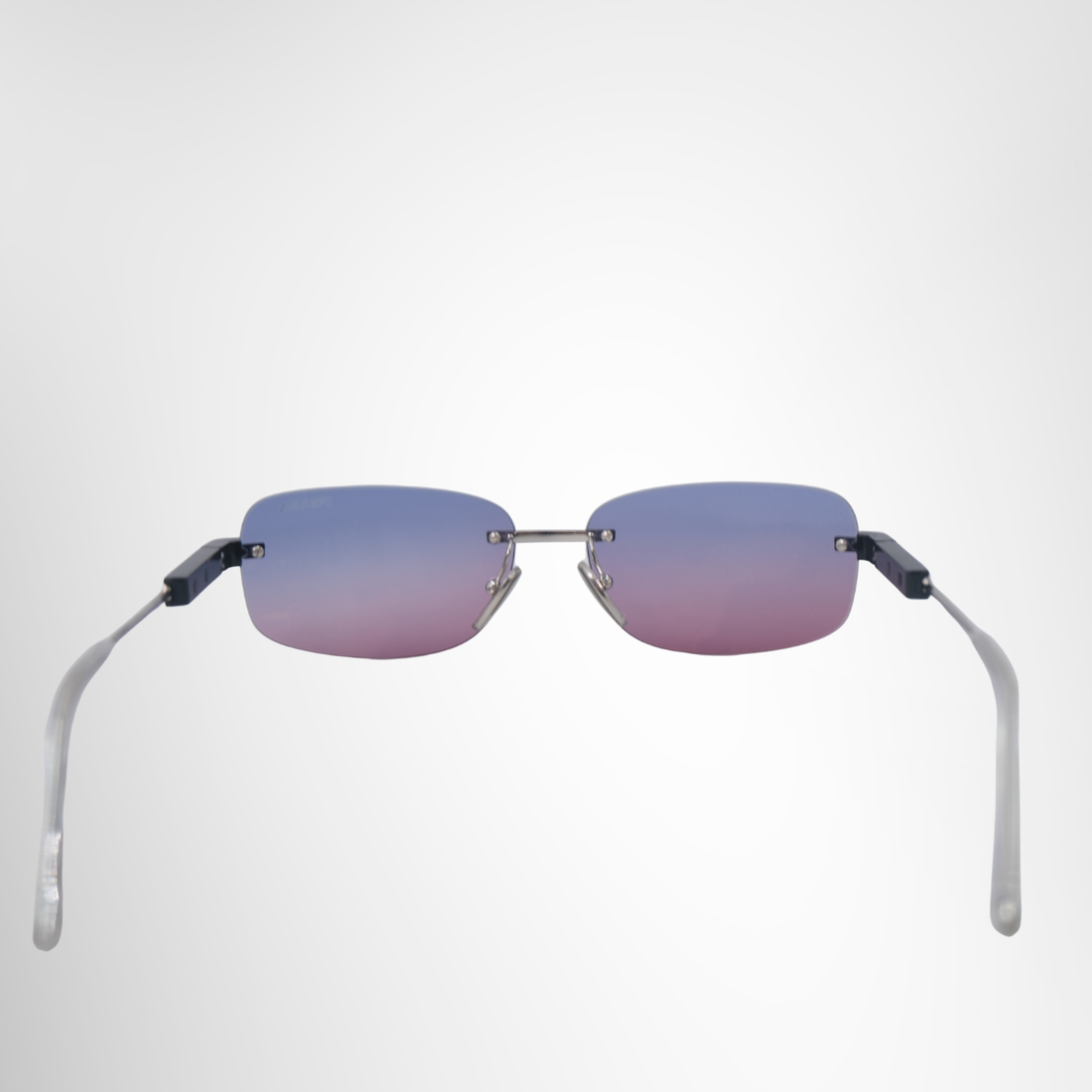 Prada Rectangular Rimless Metal Sunglasses – Pre-Owned Luxury Sunglasses – Antonio & Co Front Page