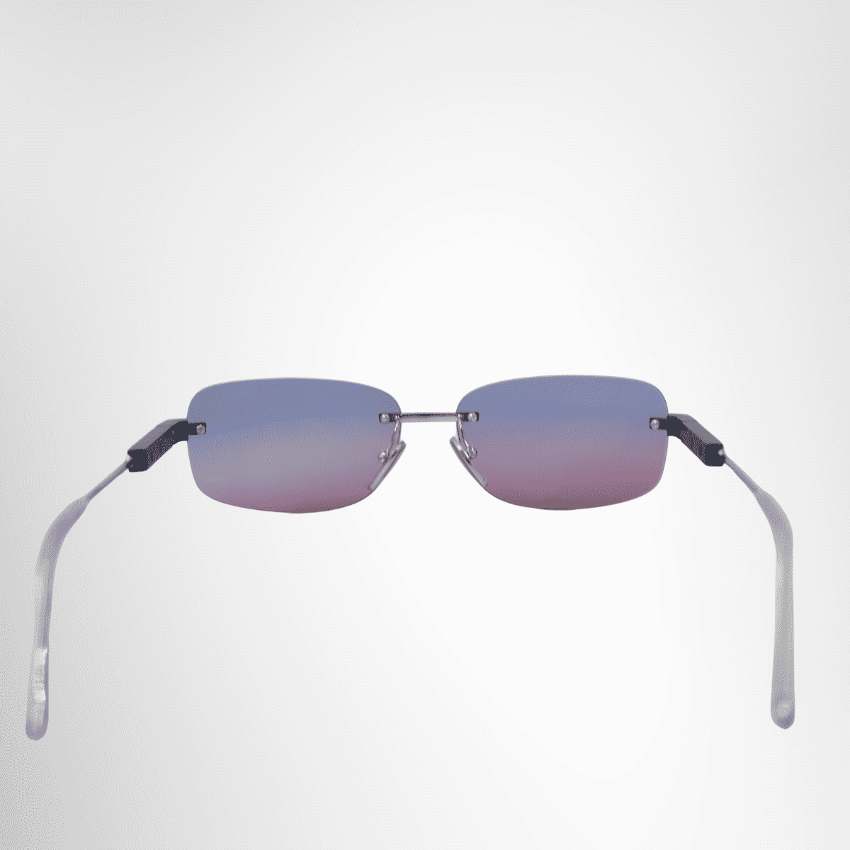 Prada Rectangular Rimless Metal Sunglasses – Pre-Owned Luxury Sunglasses – Antonio & Co Back View