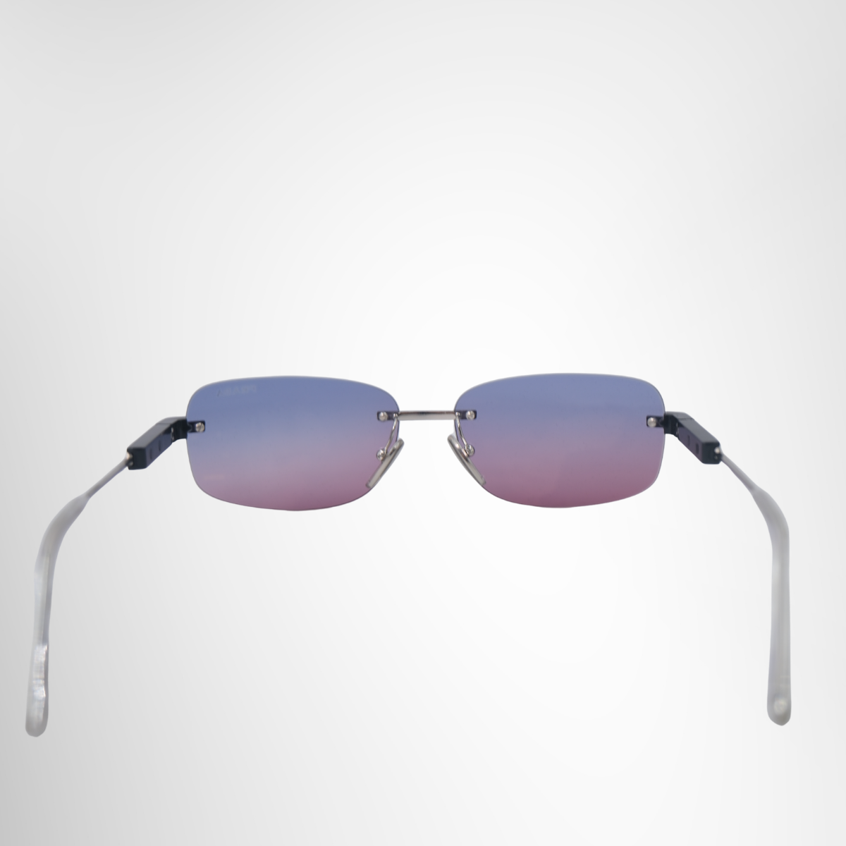 Prada Rectangular Rimless Metal Sunglasses – Pre-Owned Luxury Sunglasses – Antonio & Co Back View