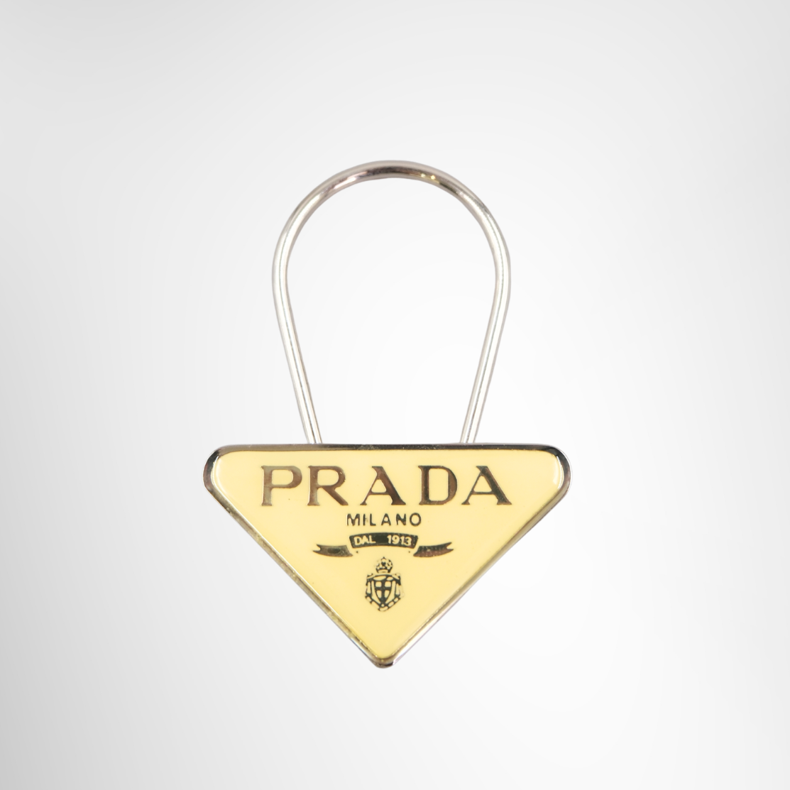 Triangle Logo keychain in Pale Yellow