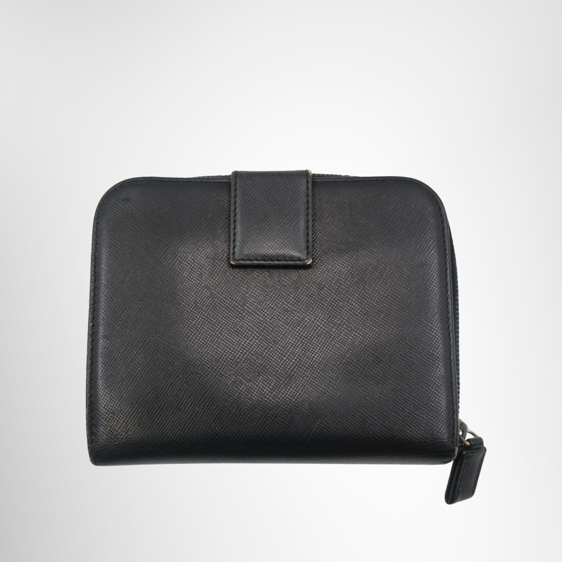 Prada Saffiano Leather Compact Zip Around Wallet – Pre-Owned Luxury Brand Wallet – Antonio & Co Front Page
