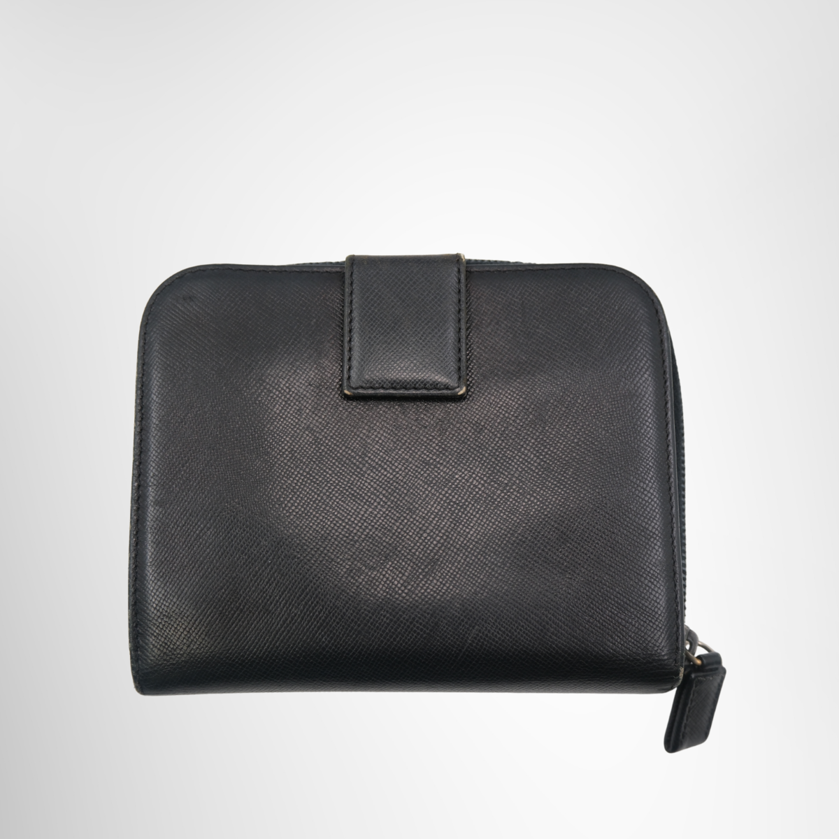 Prada Saffiano Leather Compact Zip Around Wallet – Pre-Owned Luxury Brand Wallet – Antonio & Co Back View