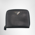 Prada Saffiano Leather Compact Zip Around Wallet – Pre-Owned Luxury Brand Wallet – Antonio & Co Front Page