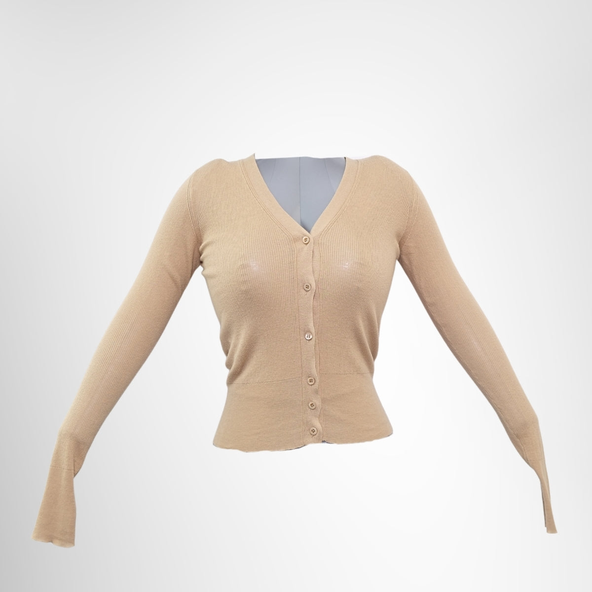 Vintage Cashmere-Silk Blend V-Neck Cardigan